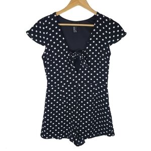 FOREVER 21 Polka Dot Short Sleeve Romper Size M
